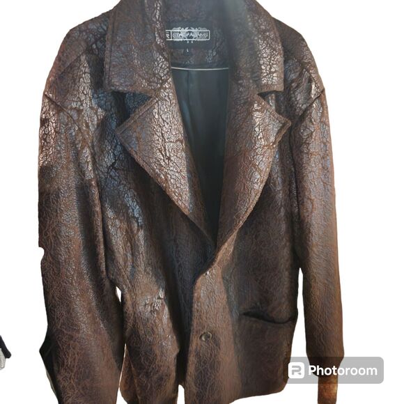 Stacy Adams Brown Textured Men's Jacket - Picture 1 of 8